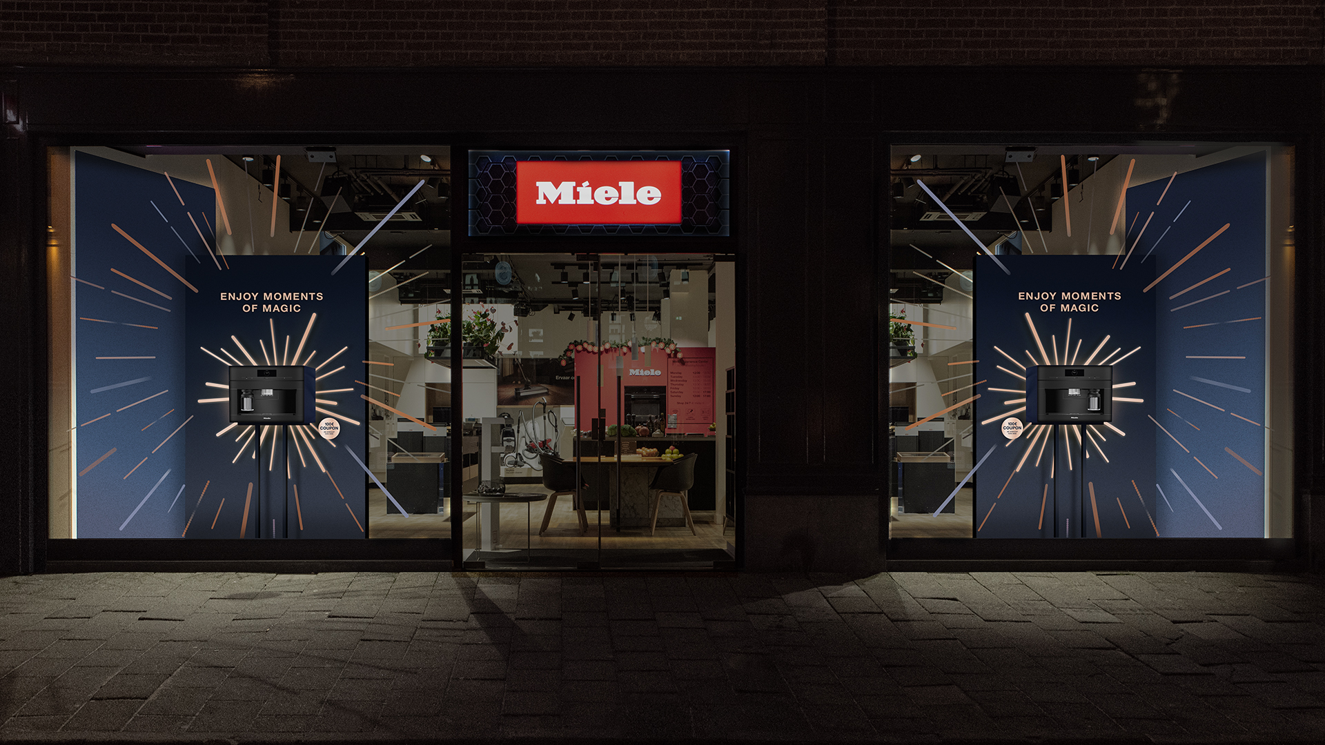 Dfrost, Miele, Window Campaigns, Window Campaign, POS Campaign, Window Rollout, Retail Marketing Campaign, Household appliances, Christmas, Visual Merchandising, Strategic Visual Merchandising, Christmas Design Window Campaign