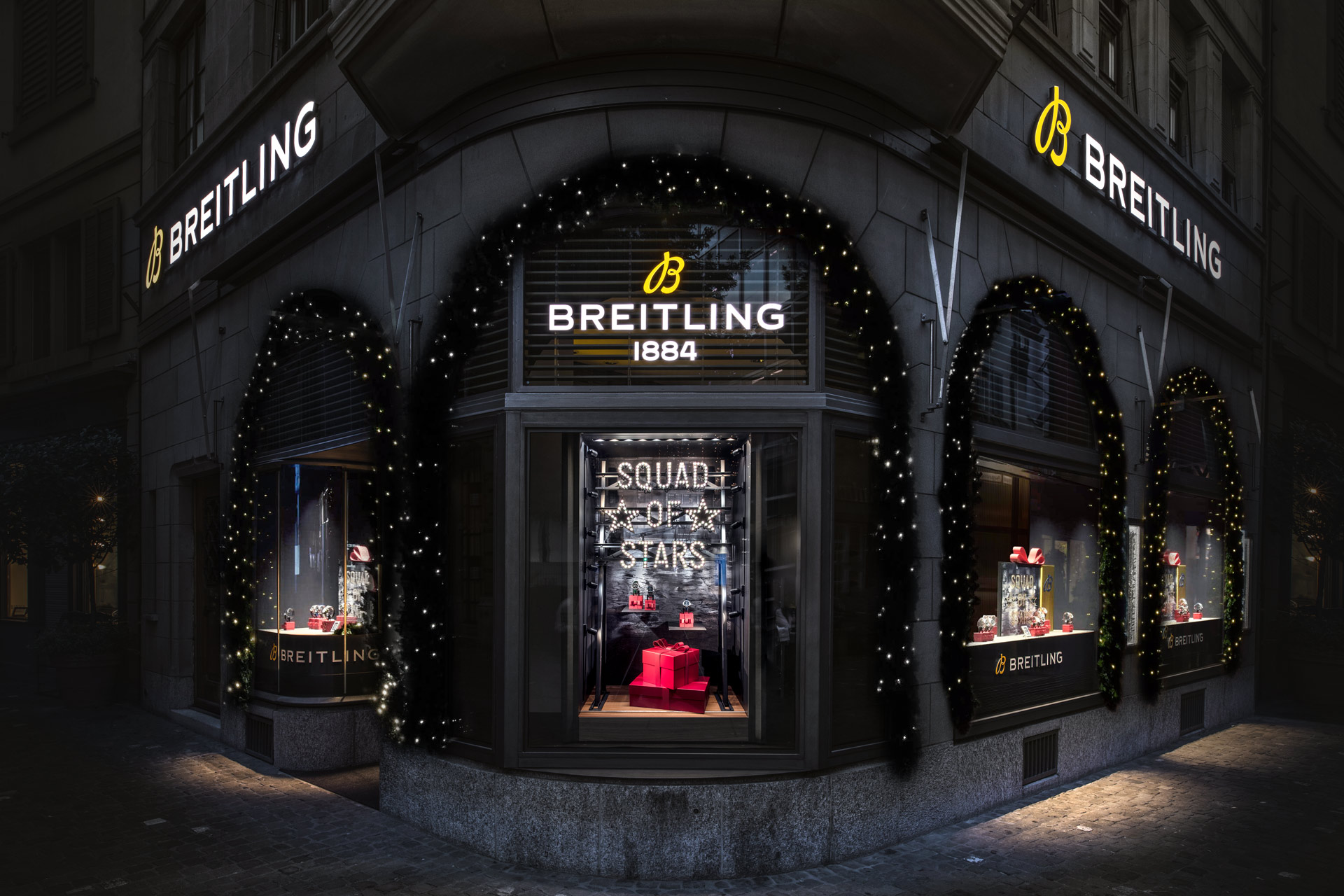 DFROST, Breitling, Window Campaign, premiere collection, luxury, watches, window system, xmas, christmas